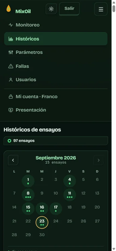 Menú en el celular